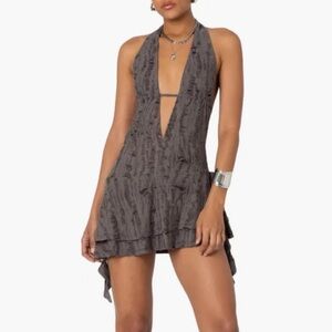 Chic Black Patterned Dress